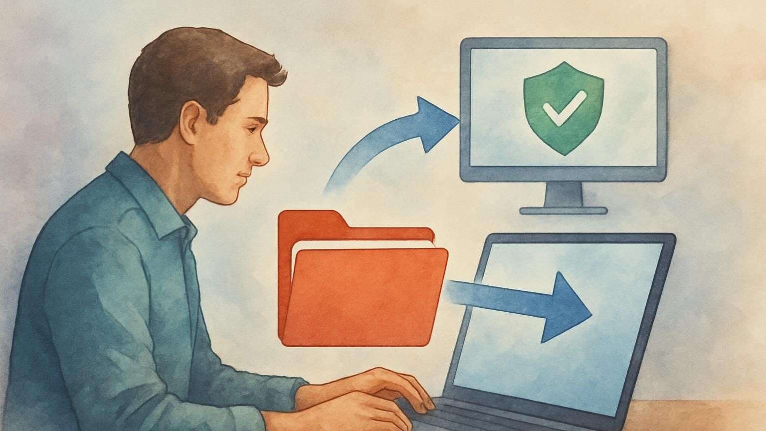 An image portraying the post title How to Transfer Large Files Over the Internet Safely