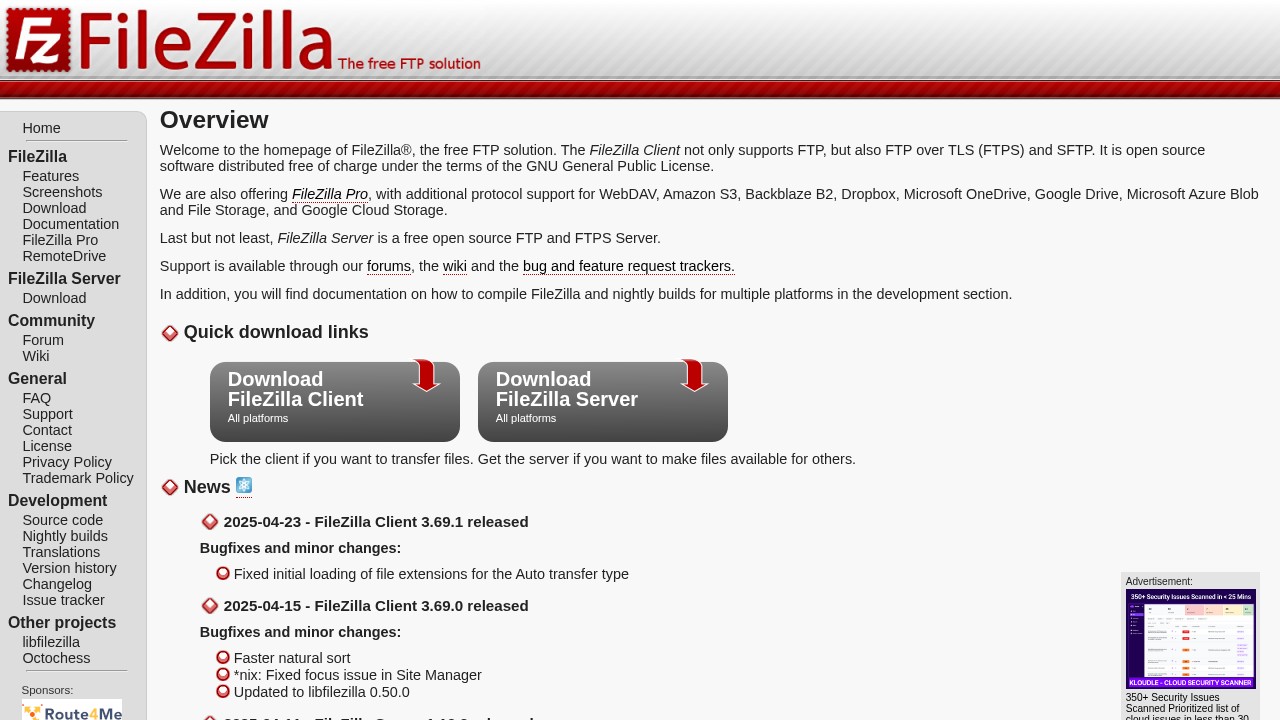 FileZilla Interface