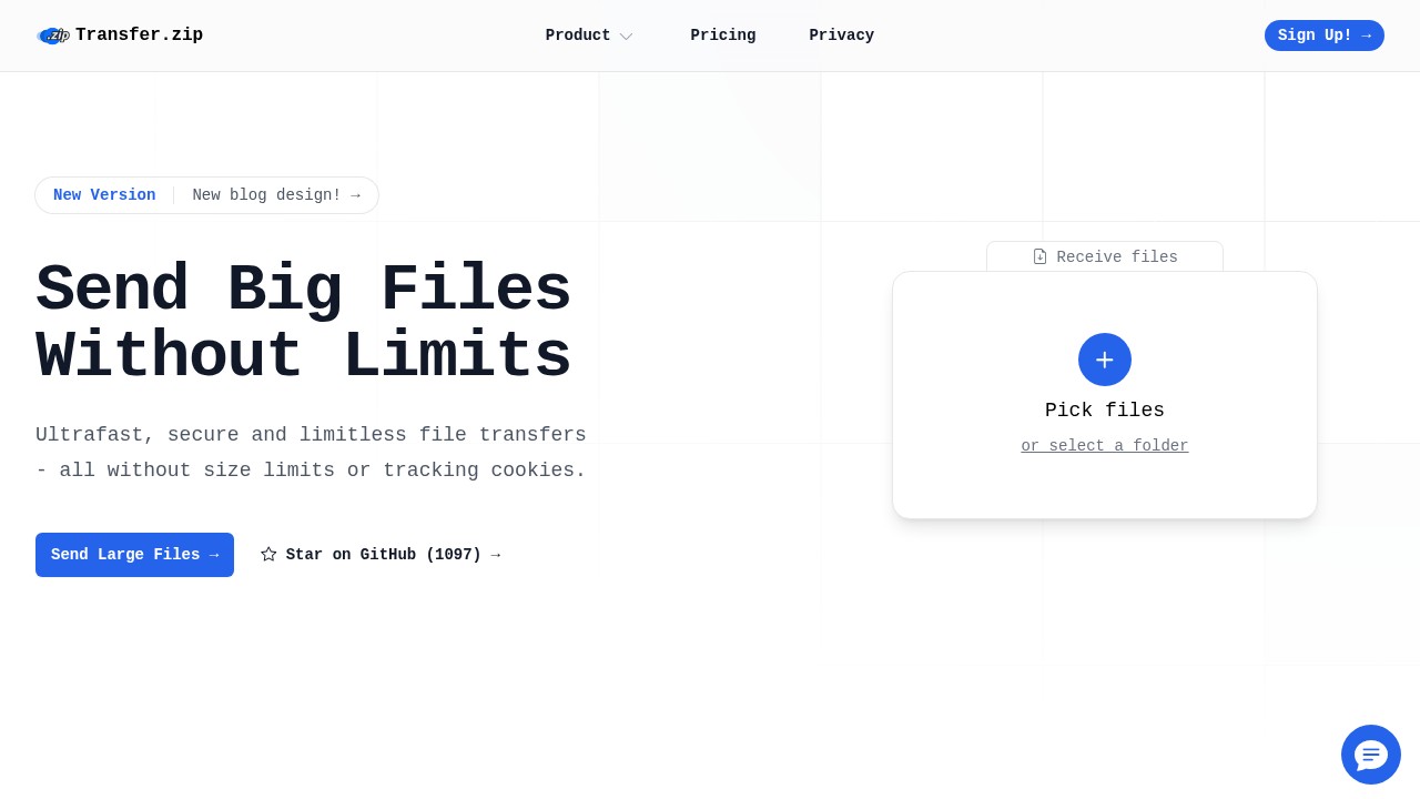 Transfer.zip Homepage