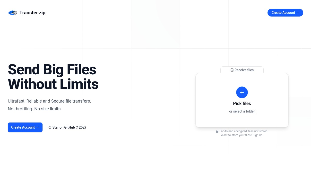Transfer.zip Homepage